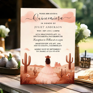 New Nature Barn Wood Boho Farm Western Quinceanera Inbjudningar