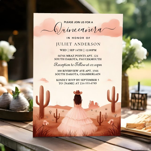 New Nature Barn Wood Boho Farm Western Quinceanera Inbjudningar (Skapare uppladdad)