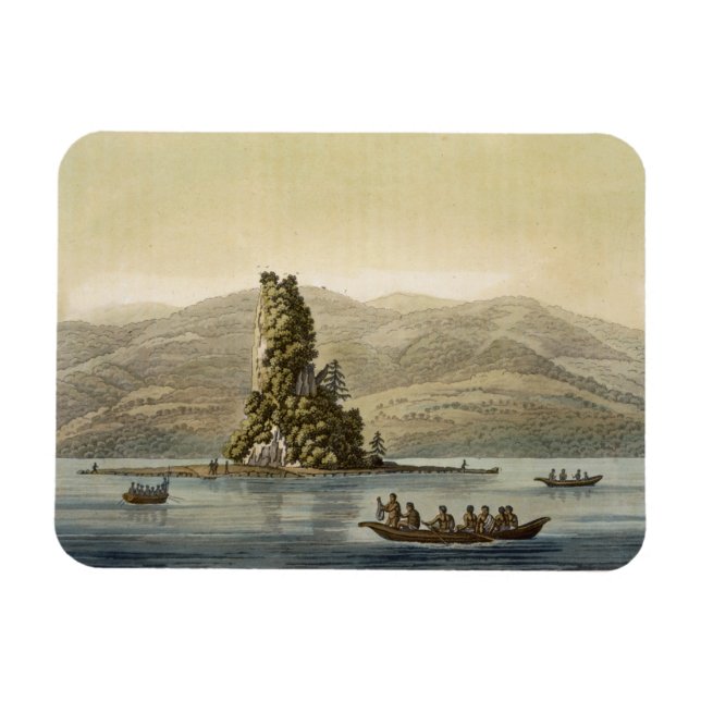 New Norfolk nära Vancouver (färg engrave) Magnet (Horisontell)