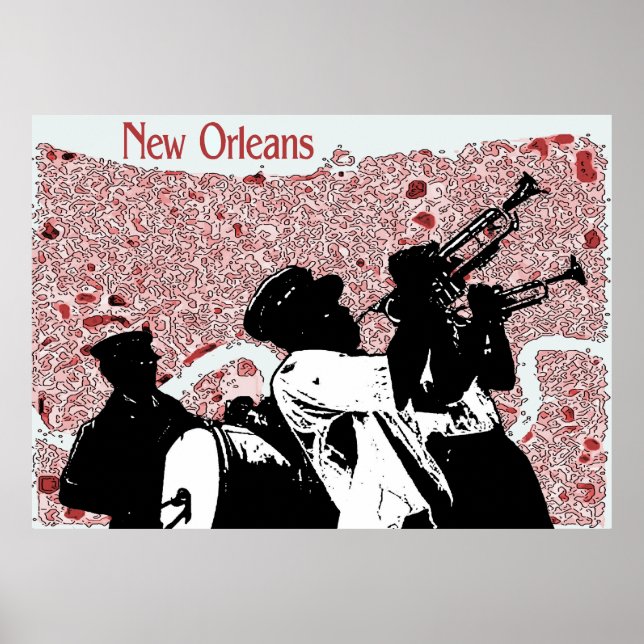 New Orleans Abstrakt Karta Poster (Framsidan)