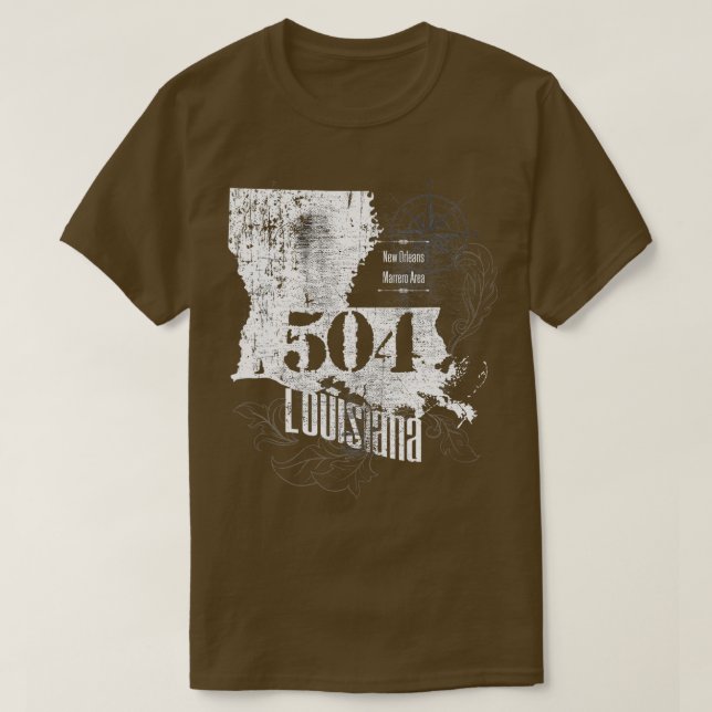 New Orleans Area Code 504 Louisiana Parish Coola T Shirt (Design framsida)
