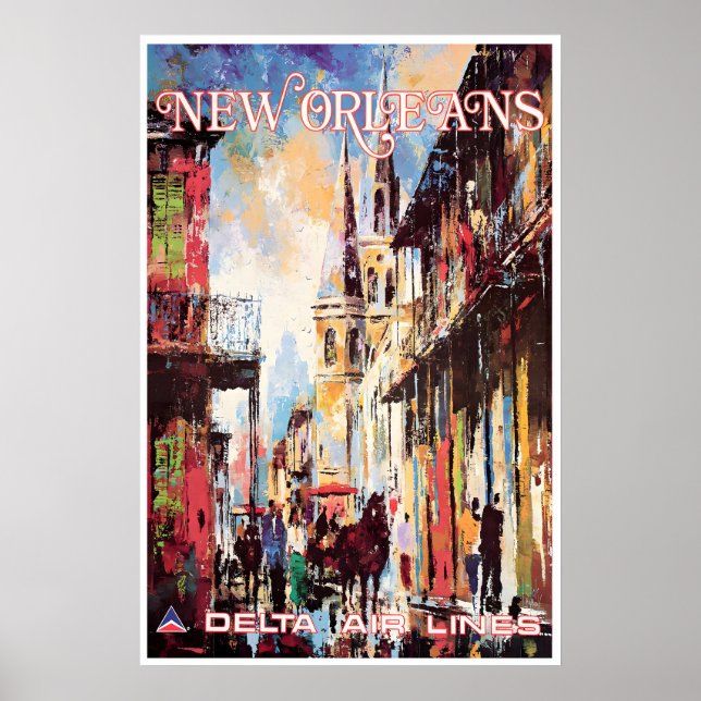 New Orleans Art Delta Travel Poster Jack Laycox (Framsidan)
