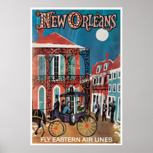 New Orleans Art Östra Resa Poster Louisiana