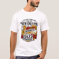 New Orleans Beignets och jazzmusikmotiv