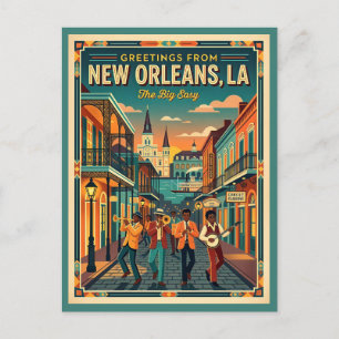 New Orleans Big Easy Vintage Stil Vykort