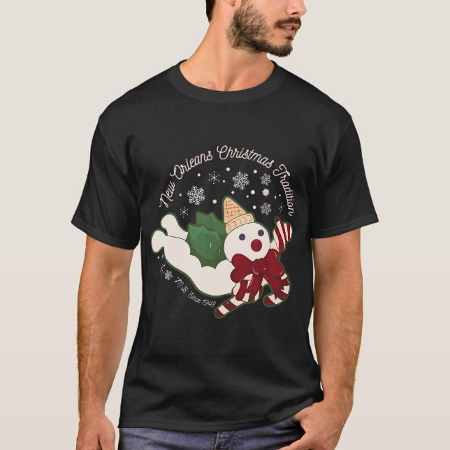New Orleans Bingle jultradition Snögubbars T Shirt (Framsida)
