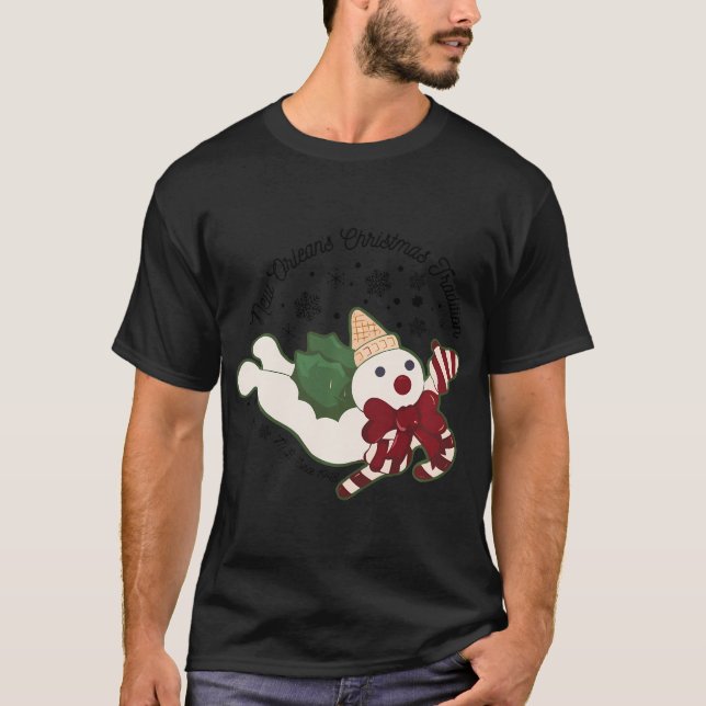 New Orleans Bingle jultradition Snögubbars T Shirt (Framsida)