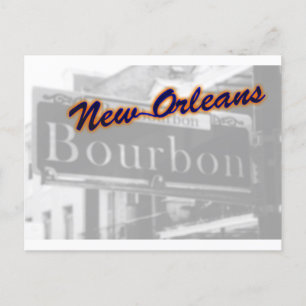 New Orleans Bourbon Street Fransk Quarter Travel Vykort