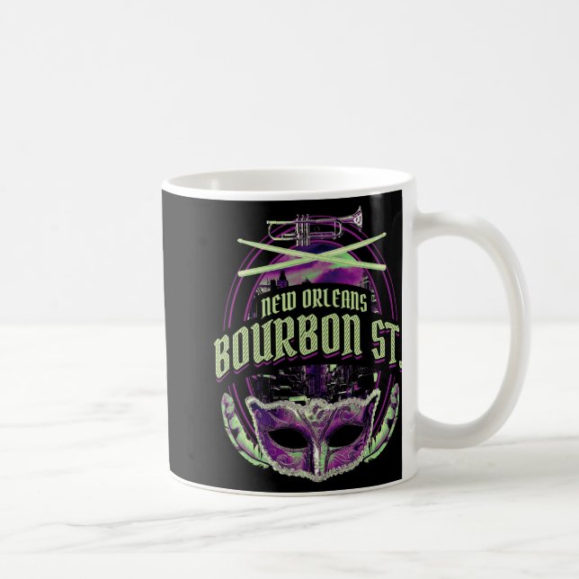 New Orleans Bourbon Street Mardi Gras French Quart Kaffemugg (Höger)