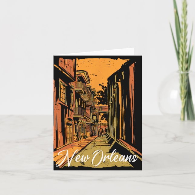 New Orleans Bourbon Street Souvenir French Quarter Kort (Framsida)