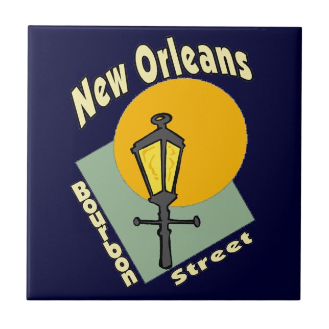 New Orleans Bourbon Symbols Kakelplatta (Framsidan)
