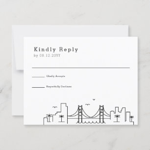 New Orleans Bröllop Stylized Skyline OSA Kort