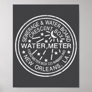 New Orleans brunnslock Distressed Vintage Poster