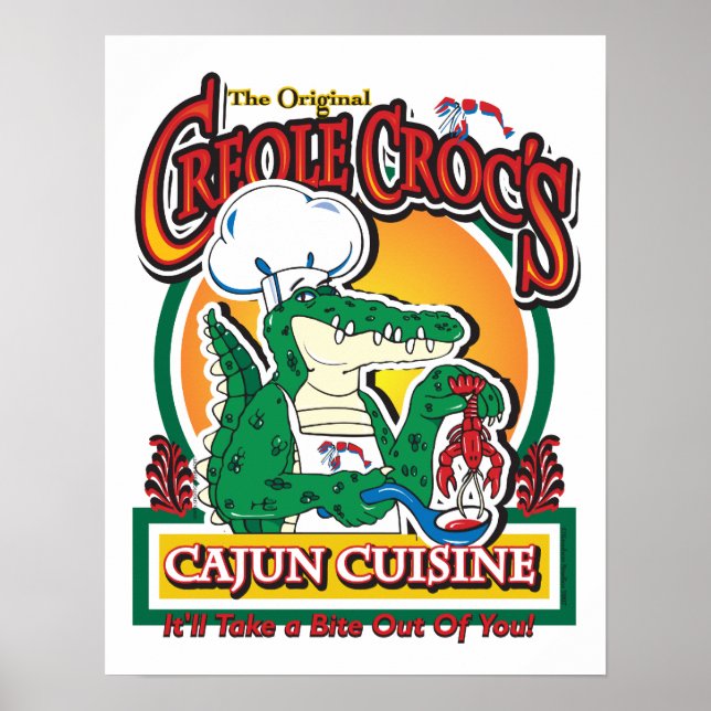 New Orleans Cajun Crokodile Poster (Framsidan)