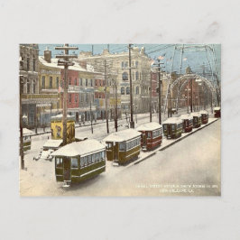 New Orleans Canal St Snö 1895 Vykort