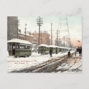 New Orleans Canal St Snö 1895 Vykort