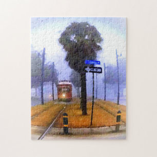 New Orleans Canal St Streetcar Jigszle Puzzle Pussel