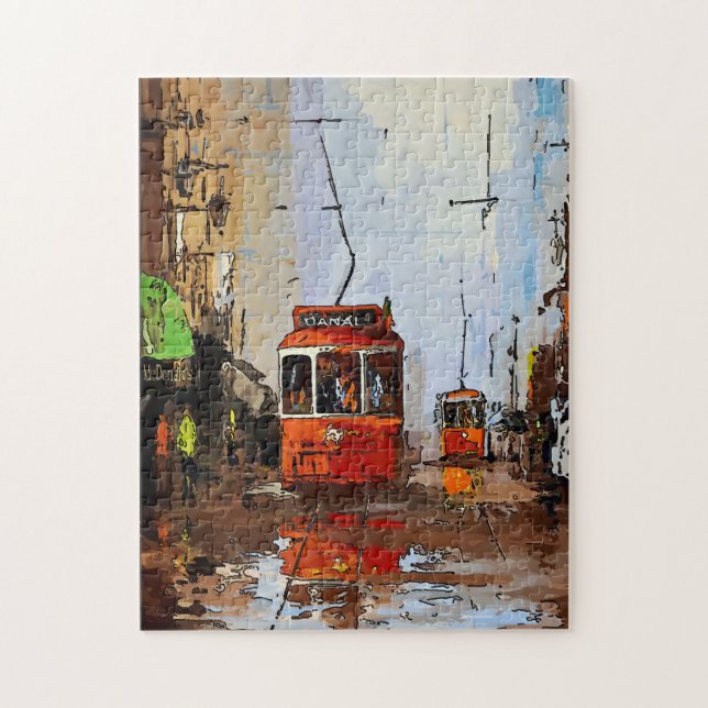 New Orleans Canal St Streetcars Pussel (Vertikal)