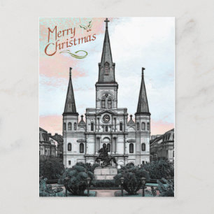 New Orleans Cathedral jul Helg Vykort