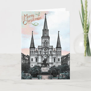 New Orleans Cathedral jul Helgkort