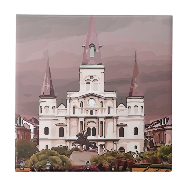 New Orleans Cathedral Kakelplatta (Framsidan)