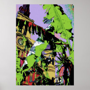 New Orleans Cathedral och Banana Träd Poster