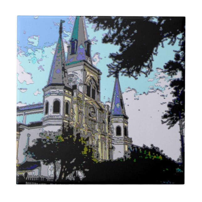 New Orleans Cathedral Old-look Kakelplatta (Framsidan)