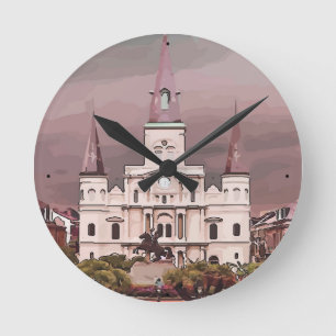 New Orleans Cathedral Rund Klocka