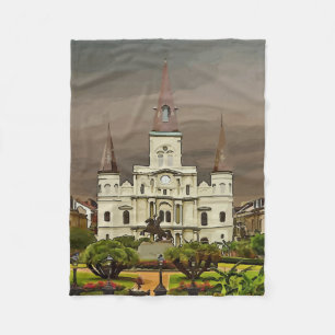 New Orleans Cathedral Stadium Blanket Fleecefilt