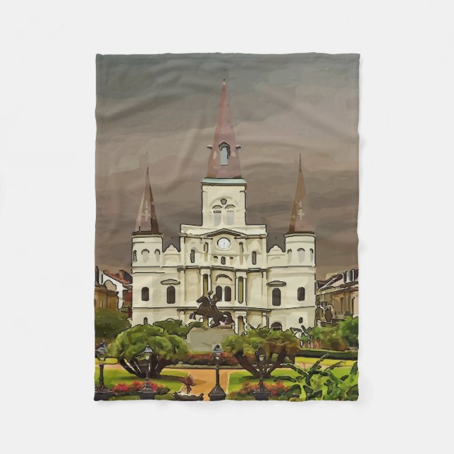 New Orleans Cathedral Stadium Blanket Fleecefilt (Framsidan)