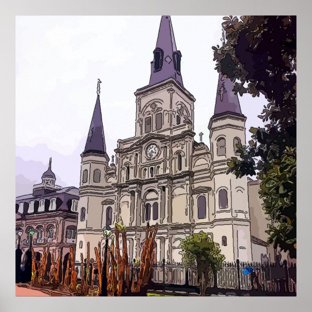 New Orleans Cathedral Winter Poster (Framsidan)