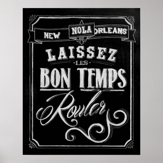 New Orleans Chalkboard Poster (Framsidan)