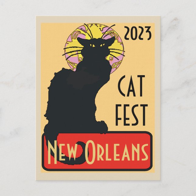 New Orleans Chat Noir Redigera textaffisch Postkor Vykort (Framsida)