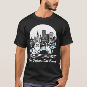 New Orleans City Louisiana Kattälskare T Shirt