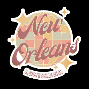 New Orleans City Louisiana Retro Vintage Klistermärken