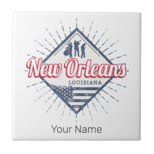 New Orleans City Louisiana United Stater Vintage Kakelplatta