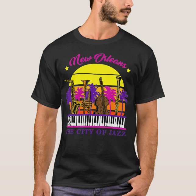 New Orleans City of Jazz Jazz Music Festival T Shirt (Framsida)