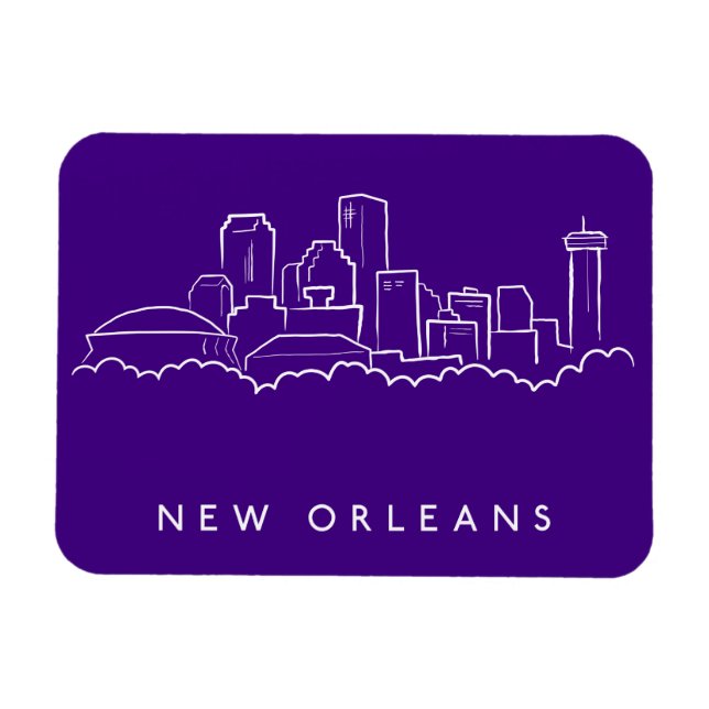 New Orleans City Skyline Magnet (Horisontell)