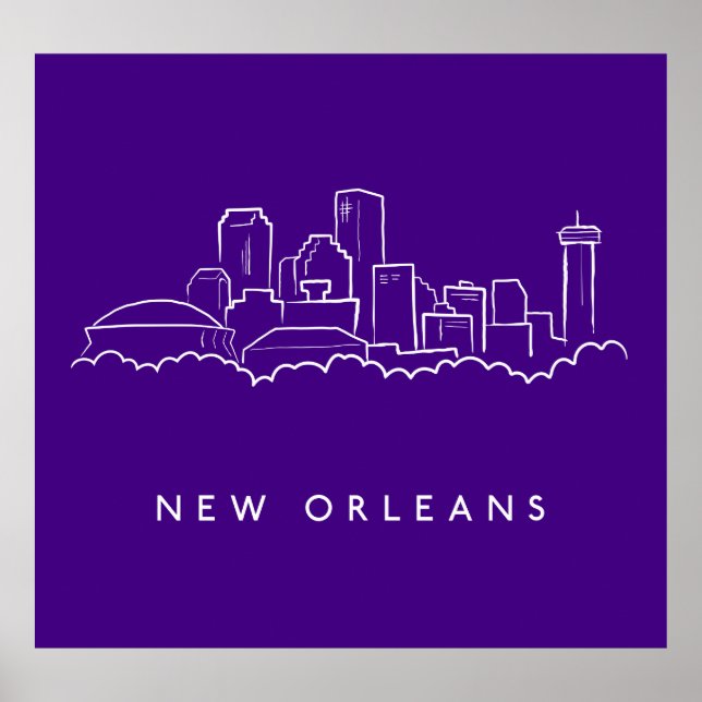 New Orleans City Skyline Poster (Framsidan)