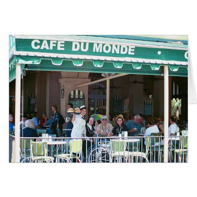 New Orleans Coffee and Beignets Hälsningskort (Framsidan Horizontal)