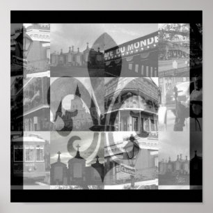 New Orleans Collage [Kanvastryck] Square Poster