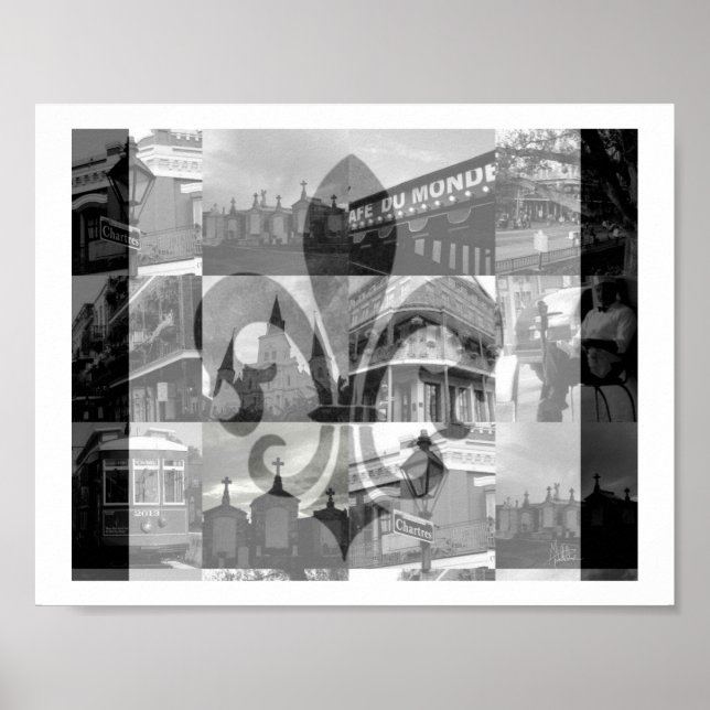 New Orleans Collage [Skriv ut] Poster (Framsidan)