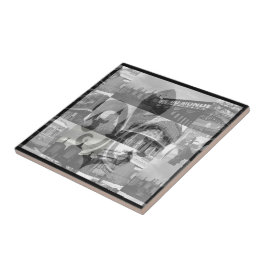 New Orleans Collage [små Trivet] - Kakelplatta