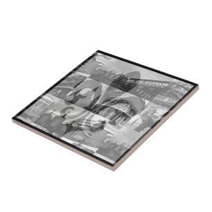 New Orleans Collage [små Trivet] - Kakelplatta