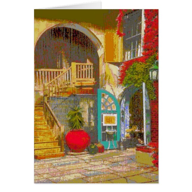 New Orleans Courtyard Hälsningskort (Framsidan)