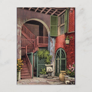 New Orleans Courtyard Patio Vykort