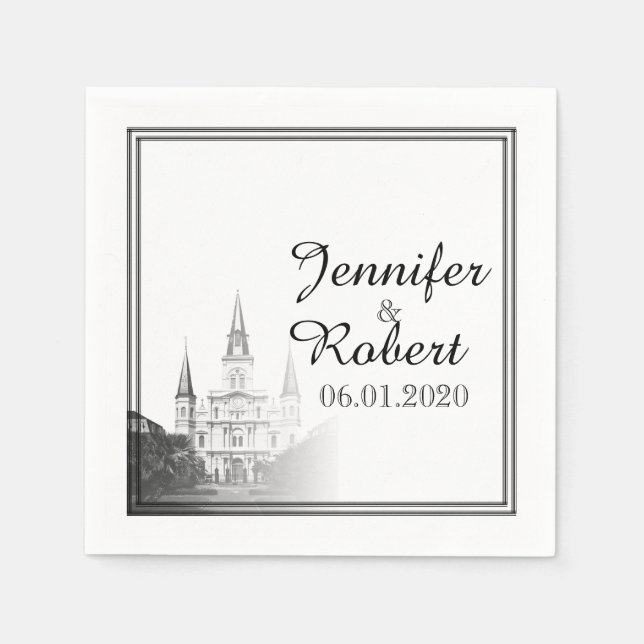 New Orleans Destination Wedding Napkin Pappersservett (Framsidan)