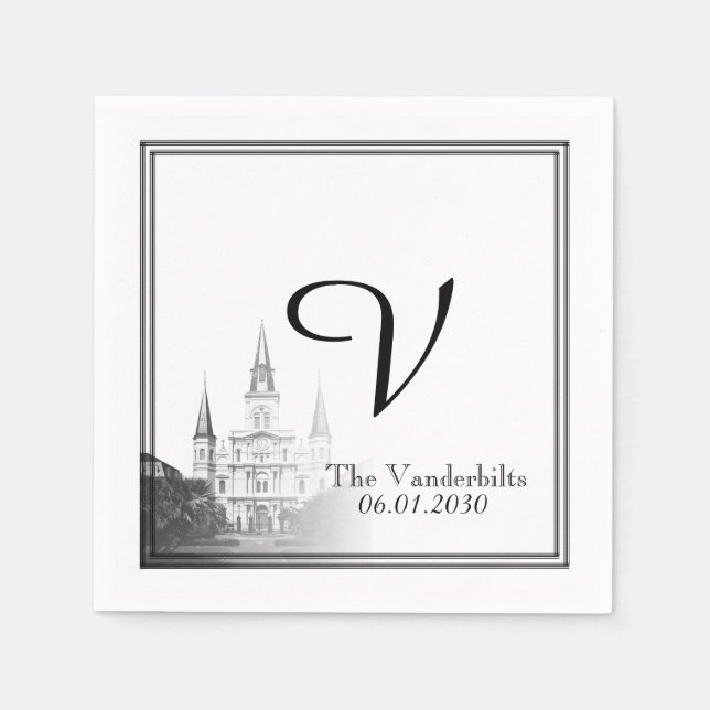 New Orleans Destination Wedding Napkin Pappersservett (Framsidan)