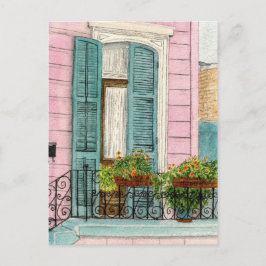 New Orleans Door with Shutters Vykort