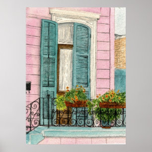 New Orleans Doors with Shutters Poster